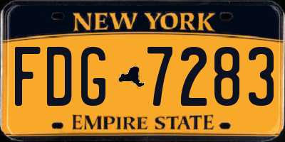 NY license plate FDG7283