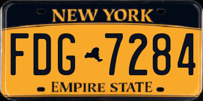 NY license plate FDG7284