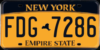 NY license plate FDG7286