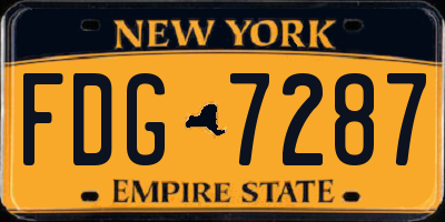 NY license plate FDG7287