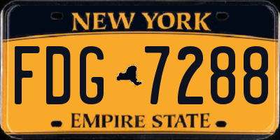 NY license plate FDG7288