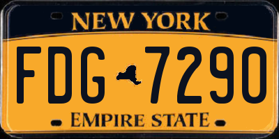 NY license plate FDG7290