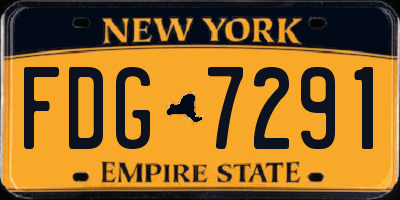NY license plate FDG7291