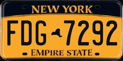 NY license plate FDG7292