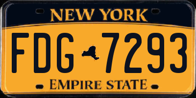 NY license plate FDG7293