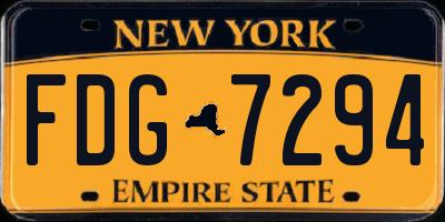 NY license plate FDG7294