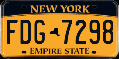 NY license plate FDG7298