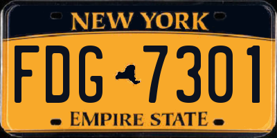 NY license plate FDG7301