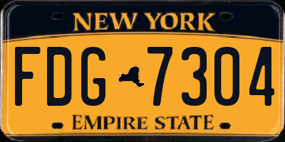 NY license plate FDG7304