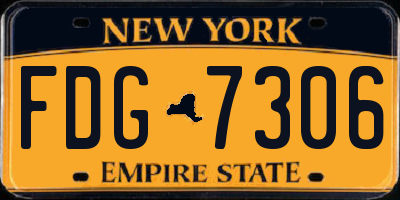 NY license plate FDG7306