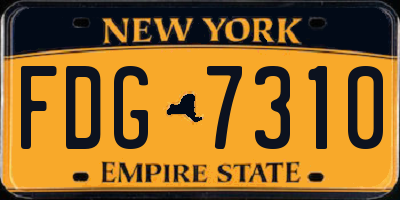 NY license plate FDG7310