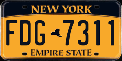 NY license plate FDG7311