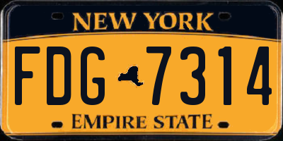 NY license plate FDG7314