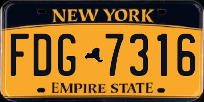 NY license plate FDG7316