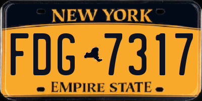 NY license plate FDG7317