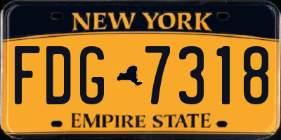 NY license plate FDG7318