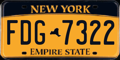 NY license plate FDG7322
