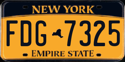 NY license plate FDG7325