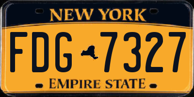 NY license plate FDG7327