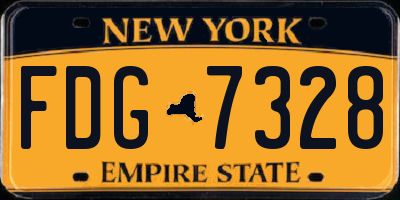 NY license plate FDG7328