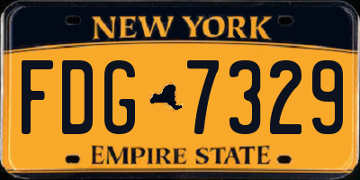 NY license plate FDG7329