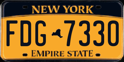 NY license plate FDG7330