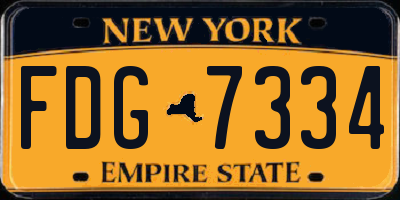 NY license plate FDG7334