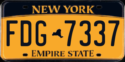 NY license plate FDG7337