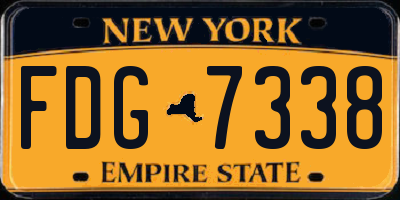 NY license plate FDG7338