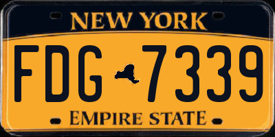 NY license plate FDG7339