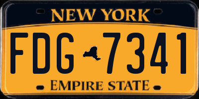 NY license plate FDG7341