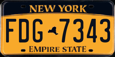 NY license plate FDG7343