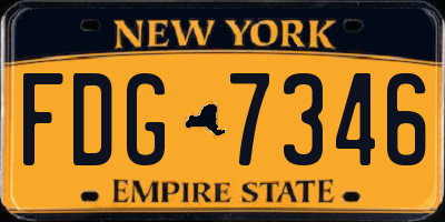 NY license plate FDG7346
