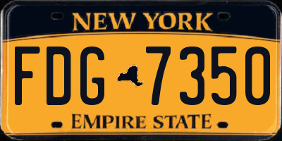 NY license plate FDG7350