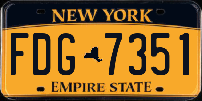 NY license plate FDG7351