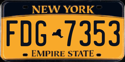 NY license plate FDG7353