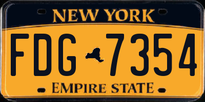 NY license plate FDG7354