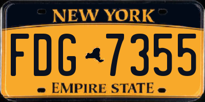 NY license plate FDG7355