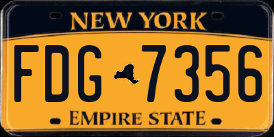 NY license plate FDG7356