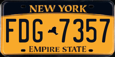 NY license plate FDG7357
