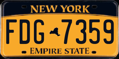 NY license plate FDG7359