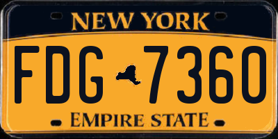 NY license plate FDG7360
