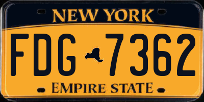 NY license plate FDG7362