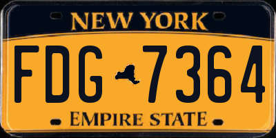 NY license plate FDG7364