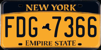NY license plate FDG7366