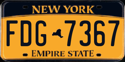 NY license plate FDG7367
