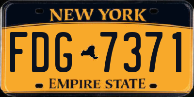 NY license plate FDG7371