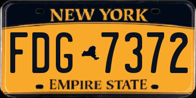NY license plate FDG7372