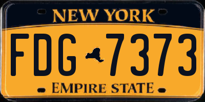 NY license plate FDG7373