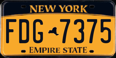 NY license plate FDG7375